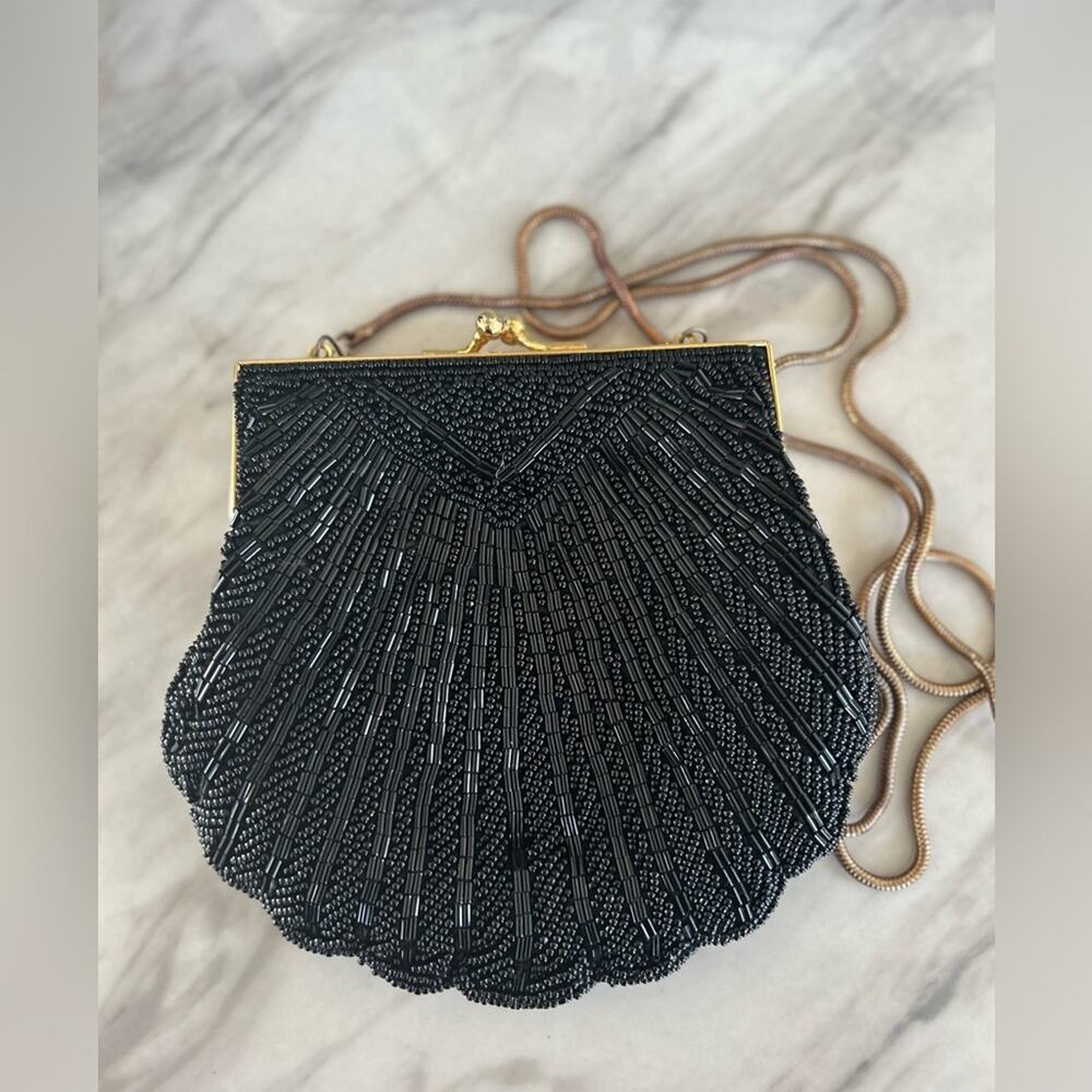 Elegant Black Beaded Mini Bag